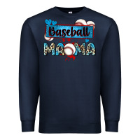 Navy baseball mama with leopard Premium Sweatshirt - Zillion Design Studio