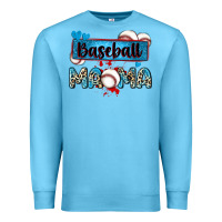 Ocean Blue baseball mama with leopard Premium Sweatshirt - Zillion Design Studio
