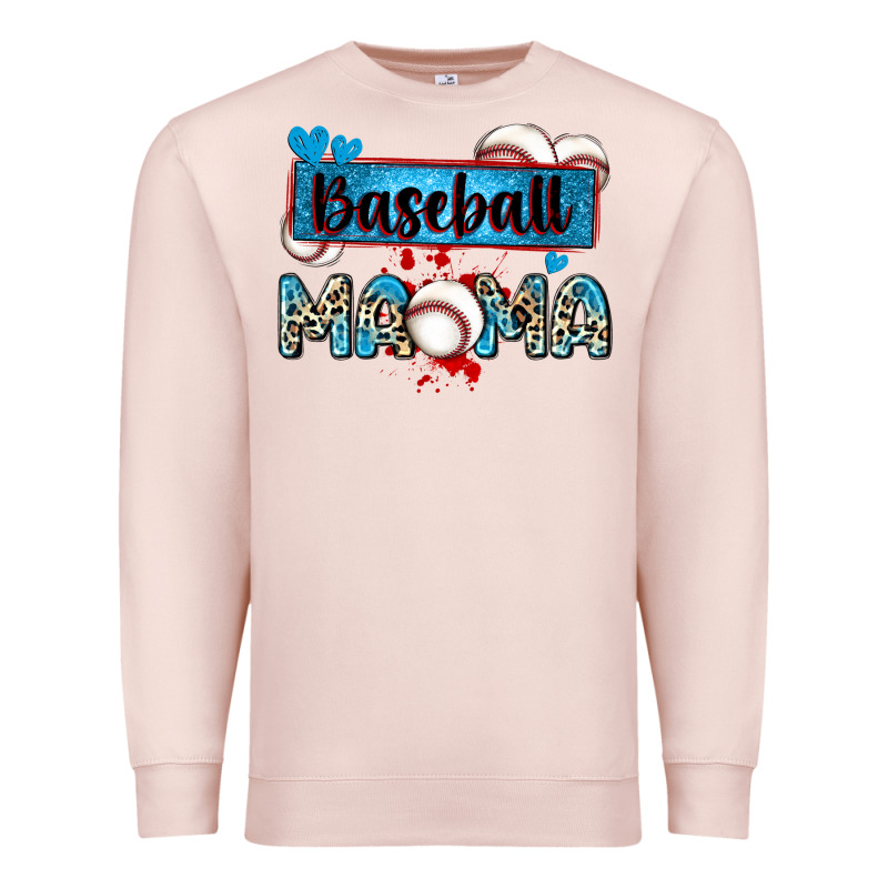 Baseball Mama With Leopard Premium Sweatshirt by Zillion Design Studio | Teevron