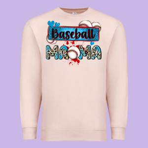 Baseball Mama With Leopard Premium Sweatshirt Designed By Zillion Design Studio