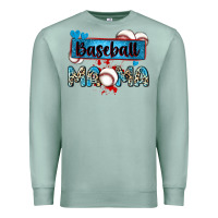 Seafoam baseball mama with leopard Premium Sweatshirt - Zillion Design Studio