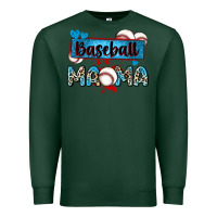 Sports Green baseball mama with leopard Premium Sweatshirt - Zillion Design Studio