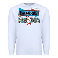 White baseball mama with leopard Premium Sweatshirt - Zillion Design Studio