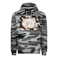 Slate Camo cowhide frames background Premium Hoodie - RanaPortraitStore