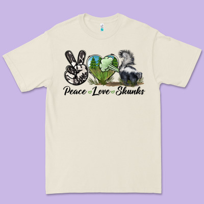 Peace Love Skunks Premium Tee Designed By Lillyallendesigns