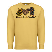 Antique Gold peace love dachshund Premium Sweatshirt - RanaPortraitStore