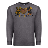 Charcoal Heather peace love dachshund Premium Sweatshirt - RanaPortraitStore