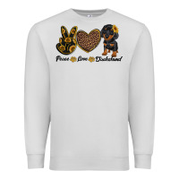 Dove Grey peace love dachshund Premium Sweatshirt - RanaPortraitStore