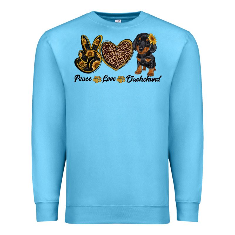 Peace Love Dachshund Premium Sweatshirt by RanaPortraitStore | Teevron