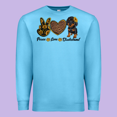 Peace Love Dachshund Premium Sweatshirt Designed By Ranaportraitstore
