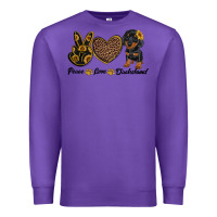 Purple peace love dachshund Premium Sweatshirt - RanaPortraitStore
