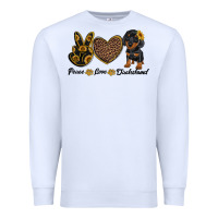 White peace love dachshund Premium Sweatshirt - RanaPortraitStore