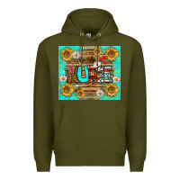 Army Green sunflower and daisy nurse tumbler Premium Hoodie - BundleAndBundleShop