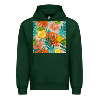 Forest Green pineapple and lemon seamless pattern Urban Hoodie - BundleAndBundleShop