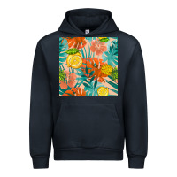 Navy pineapple and lemon seamless pattern Urban Hoodie - BundleAndBundleShop