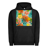 Pigment Black pineapple and lemon seamless pattern Urban Hoodie - BundleAndBundleShop