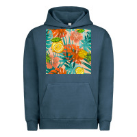 Pigment Midnight Navy pineapple and lemon seamless pattern Urban Hoodie - BundleAndBundleShop