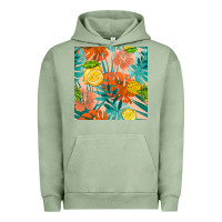 Pigment Oil Green pineapple and lemon seamless pattern Urban Hoodie - BundleAndBundleShop