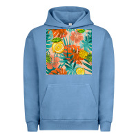 Pigment Pebble Blue pineapple and lemon seamless pattern Urban Hoodie - BundleAndBundleShop