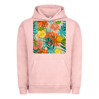 Pigment Salmon pineapple and lemon seamless pattern Urban Hoodie - BundleAndBundleShop