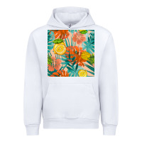 White pineapple and lemon seamless pattern Urban Hoodie - BundleAndBundleShop