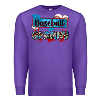 Purple baseball granny with leopard Premium Sweatshirt - Zillion Design Studio