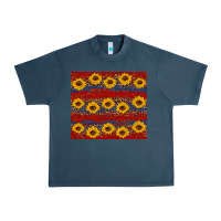 Midnight Navy usa and sunflower pattern Urban Heavy Tee - Artiststas