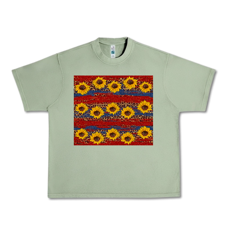 Usa And Sunflower Pattern Urban Heavy Tee by Artiststas | Teevron