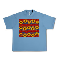 Pebble Blue usa and sunflower pattern Urban Heavy Tee - Artiststas