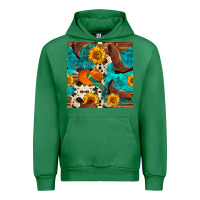 Emerald cowboy boots and hat seamless pattern Urban Hoodie - BundleAndBundleShop