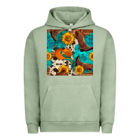Pigment Oil Green cowboy boots and hat seamless pattern Urban Hoodie - BundleAndBundleShop