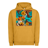 Pigment Peanut Butter cowboy boots and hat seamless pattern Urban Hoodie - BundleAndBundleShop