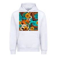 White cowboy boots and hat seamless pattern Urban Hoodie - BundleAndBundleShop