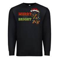 Black merry and bright dachshund Premium Sweatshirt - RanaPortraitStore
