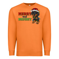 Carrot merry and bright dachshund Premium Sweatshirt - RanaPortraitStore