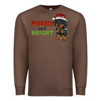 Chestnut merry and bright dachshund Premium Sweatshirt - RanaPortraitStore