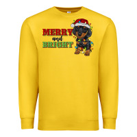Lemon merry and bright dachshund Premium Sweatshirt - RanaPortraitStore