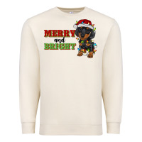 Sandshell merry and bright dachshund Premium Sweatshirt - RanaPortraitStore