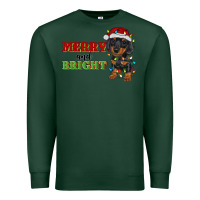 Sports Green merry and bright dachshund Premium Sweatshirt - RanaPortraitStore
