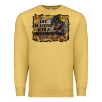 Antique Gold life is better with a dachshund Premium Sweatshirt - RanaPortraitStore