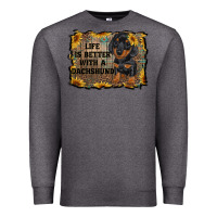 Charcoal Heather life is better with a dachshund Premium Sweatshirt - RanaPortraitStore