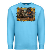 Ocean Blue life is better with a dachshund Premium Sweatshirt - RanaPortraitStore