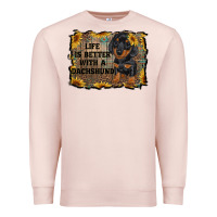 Pale Pink life is better with a dachshund Premium Sweatshirt - RanaPortraitStore