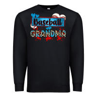 Black baseball grandma with leopard Premium Sweatshirt - Zillion Design Studio