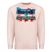 Pale Pink baseball grandma with leopard Premium Sweatshirt - Zillion Design Studio
