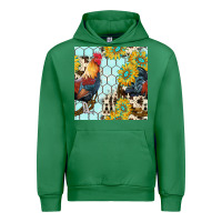 Emerald western rooster seamless pattern Urban Hoodie - BundleAndBundleShop