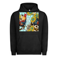 Pigment Black western rooster seamless pattern Urban Hoodie - BundleAndBundleShop