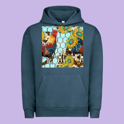 Western Rooster Seamless Pattern Urban Hoodie Designed By Bundleandbundleshop