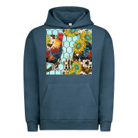 Pigment Midnight Navy western rooster seamless pattern Urban Hoodie - BundleAndBundleShop