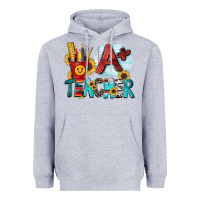 Heather Grey a  teacher Heavyweight Hoodie - Zillion Design Studio